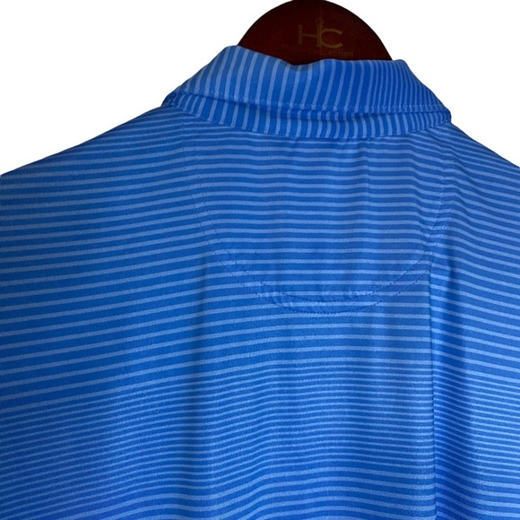 Greg Norman Blue Striped Collared Golf Polo Short Sleeve Shirt Large L - Picture 12 of 16
